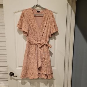 City chic blush lace dress